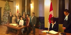 Georgina Jolibois at her parliamentary swearing-in. Photo courtesy Twitter